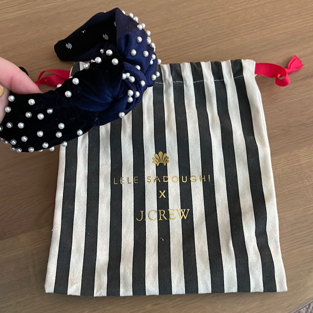 Lele Sadoughi X J Crew knotted Pearl headband